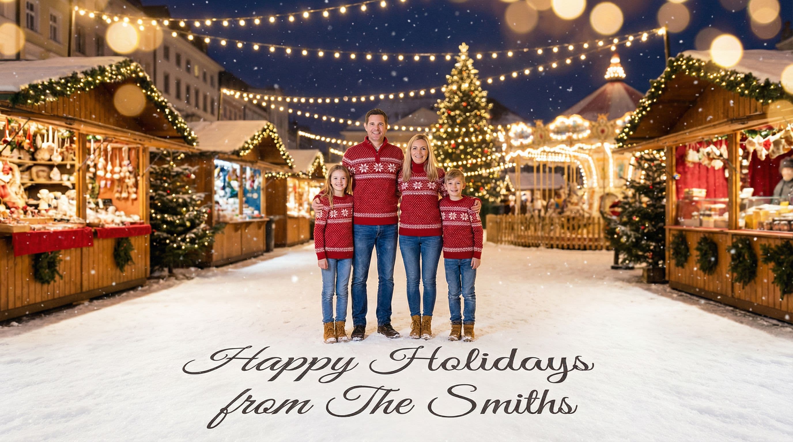 Nordic Christmas Market Family Card